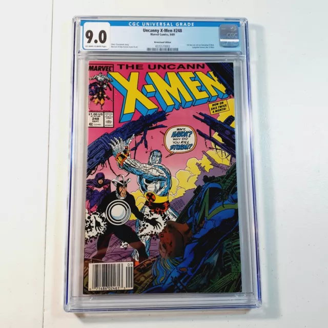 Marvel Comics "Uncanny X-Men" #248 CGC 9.0 OWW Newsstand Variant Jim Lee 1989
