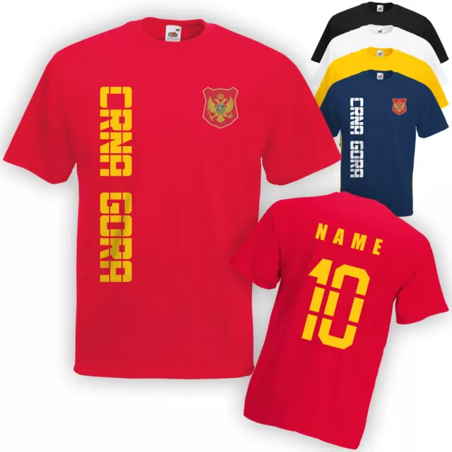 Montenegro Crna Gora T-Shirt Wunsch Name Nummer WM 2022 N Trikot Fanshirt