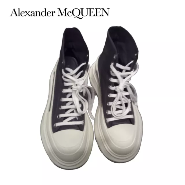 Leather ALEXANDER McQUEEN® Wms Designer Tread Slick Boots StormGrey Sneaker UK/3