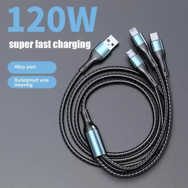 3 In 1 Pd Fast Charging Cable One Drag Three Apple Type-c Usb A C Ch O4W0 2