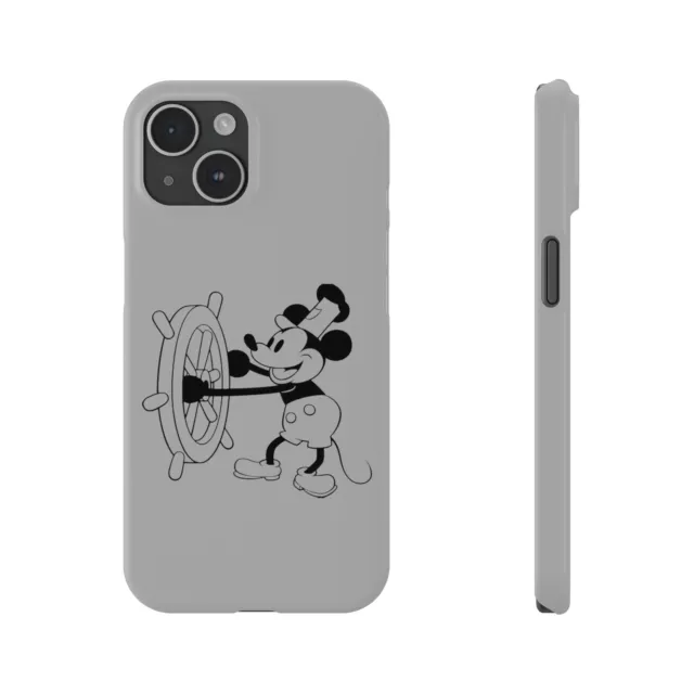 Grey 1928 Steam Boat Willie Slim Phone Cases for various Iphones