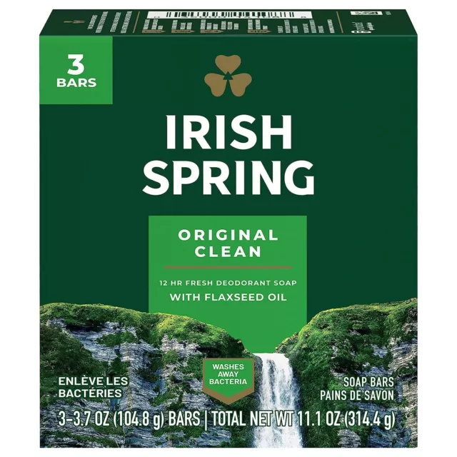 Irish Spring Déodorant Savon Barre - Original (Paquet De 1) 3 Barres (105ml )