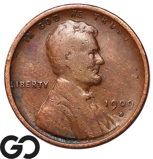 1909-S VDB Lincoln Cent Wheat Penny, Collector Favorite Key Date ** Free S/H!