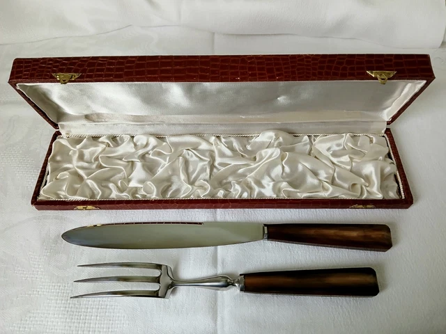 ANCIEN COUVERT À viande Pradel Acier Forge Art Deco EUR 29,00 - FR
