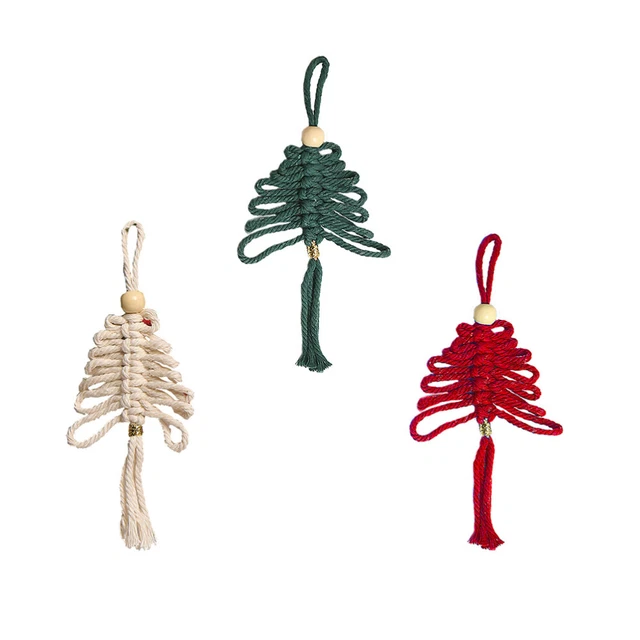 3 piezas Nudo Chino Árbol de Navidad Cuerda de Algodón Fiesta de la Primavera Entregas