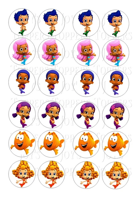 24 BUBBLE GUPPIES Topper Wafer Rice Edible Fairy/Cupcake Cake