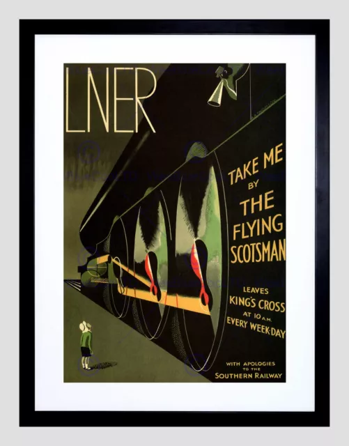 Travel Lner Railway Flying Scotsman Uk Locomotive Vintage Ad Art Print B12X1614