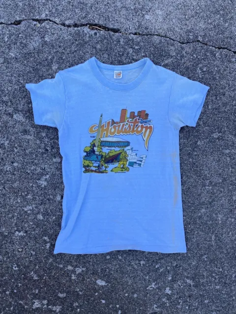 Vintage 60s Hanes Houston Texas Novelty T-Shirt Size Small
