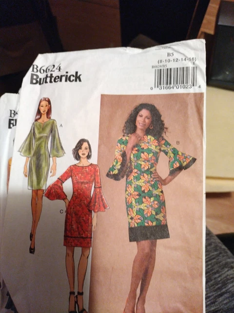 Womens/Misses Easy Sheath Dresses Sewing Pattern/Butterick B6624/SZ 8-16/Uncut