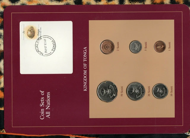 Coin Sets of All Nations Tonga UNC 1,2,5,10,20,50 Seniti 1990