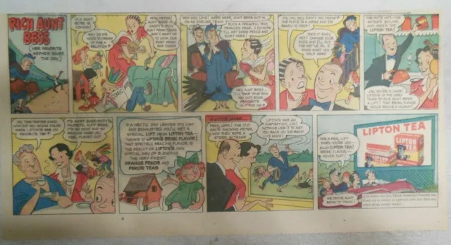 Lipton Tea Ad: "Rich Aunt Bess" from 1949 Size: 7.5 x 15 inches