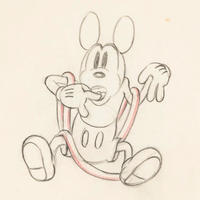WALT DISNEY STUDIO (1935) Original Animation Drawing of Mickey ...