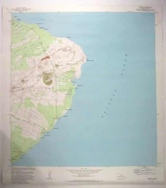 Kapoho Hawaii USGS Topographical Map 24" X 27" Kapoho Quadrangle 1981