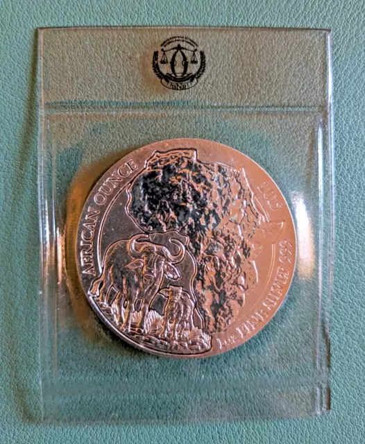 Ruanda 2015 African Ounce  Kaffernbüffel - 1 oz Silber im Originalblister