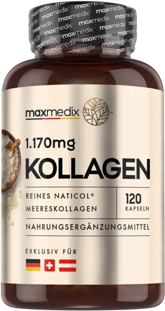 2 x MaxMedix Kollagen 120 Capsules = 240 Capsules -06/2024 Neuf collagène