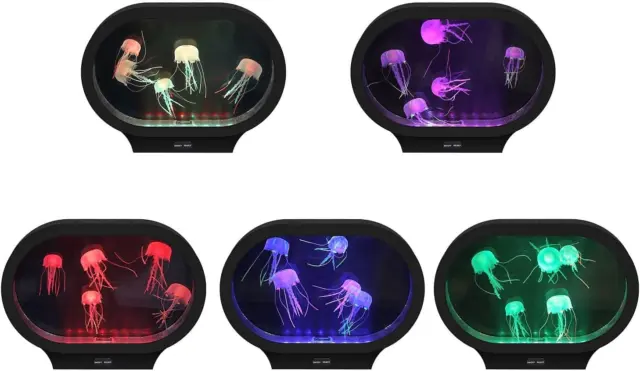 Mini Oval Jellyfish  LED Desktop Lamp color changing light Effects Aquarium