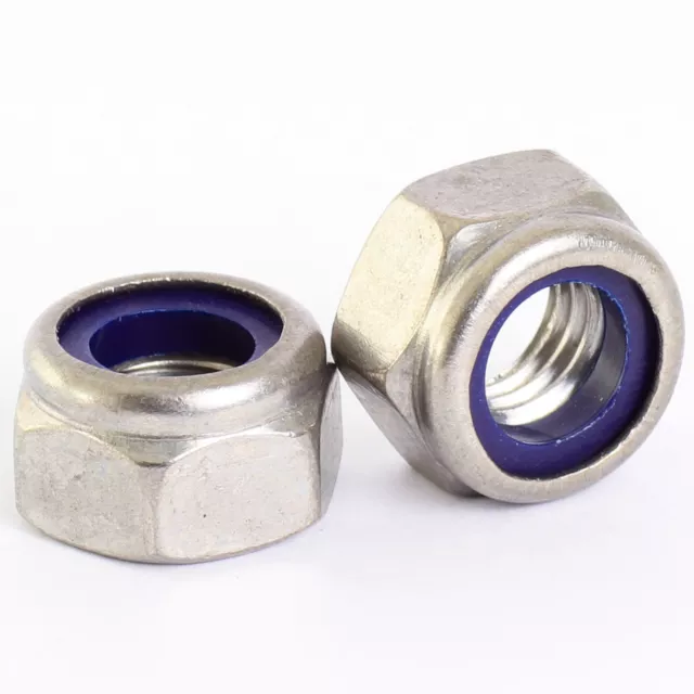 M2 M2.5 M3 M4 M5 M6 M8 M10 M12 A2 Stainless Steel Nyloc Nylock Lock Nuts Din 985