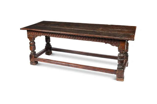 Antique Charles II Period Oak Refectory Dining Table, c 1680