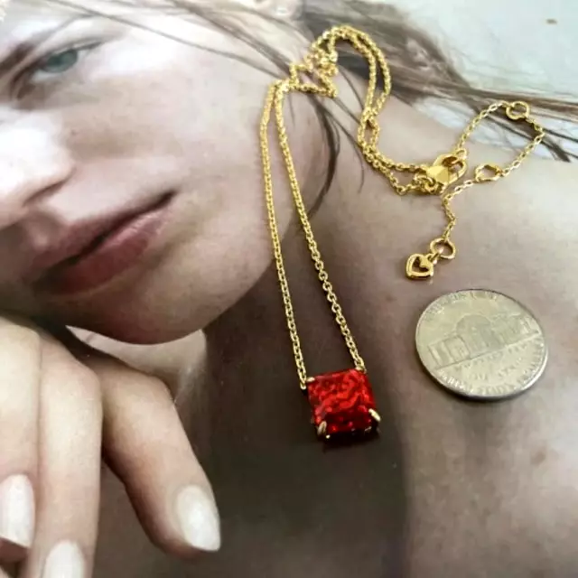 kate spade new york Square Glitter Stone pendant necklace