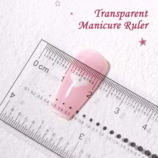 Pedicure Ruler ART RULER NAIL Size Tool Nail Rhinestones Measuring Ruler Transparent ...