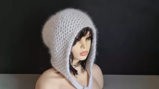 Knitted Hood. Angora Wool. Balaclava.