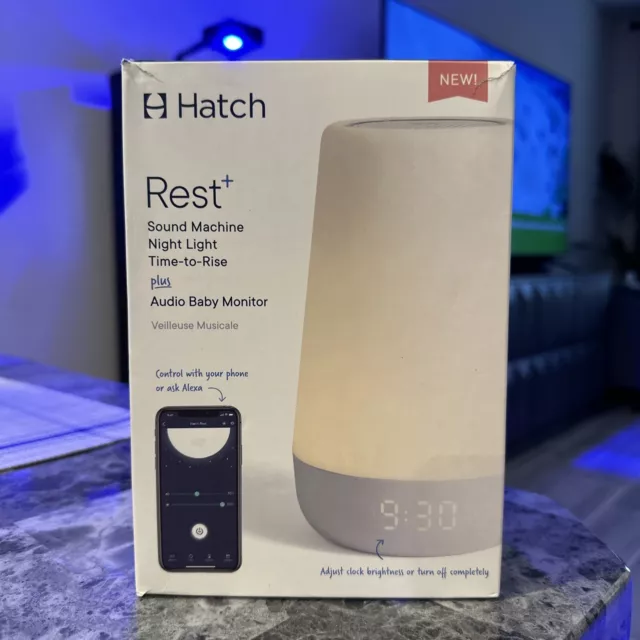 Hatch Rest+ Baby Sound Machine Night Light Time-To-Rise plus Audio Monitor