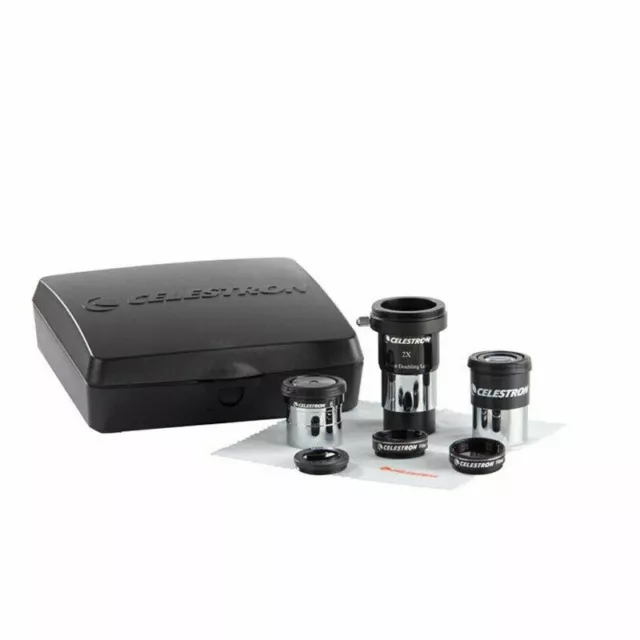 Celestron 94307 AstroMaster Accessory Kit 3 Filter 2 Eyepiece Barlow Lens Case