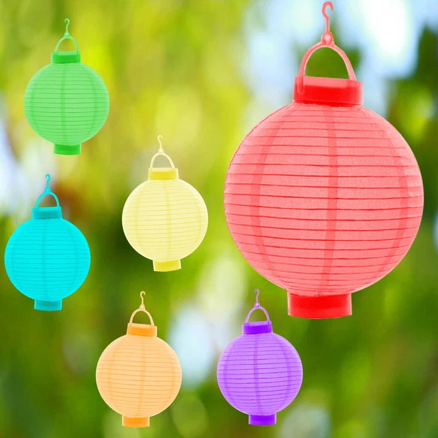 6 Lanternes En Papier Suspendues - Boules Colorées 20 Cm (vert) - Pour Mariage, Anniversaire, Fête Jardin, Décoration événement