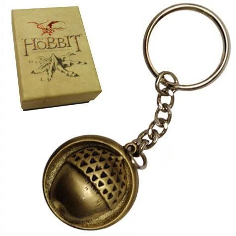 THE HOBBIT BILBO Baggins Button Keychain Keyring LOTR Boxed