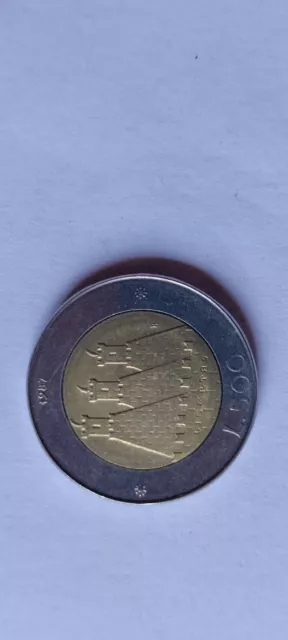 🇸🇲 San Marino 🇸🇲Coin Moneta 500 Lire 1987 Bimetallica