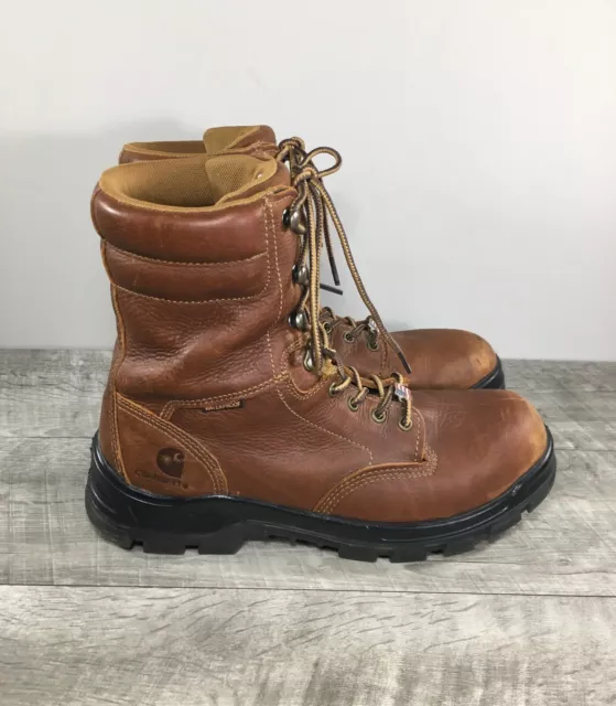 Own Shoe Ownshoe Men's Steel Toe Work Boots Leather Safety Shoes Non-Slip Industrial Work Shoes Goodyear Constructions Boots, Size: 8, Black