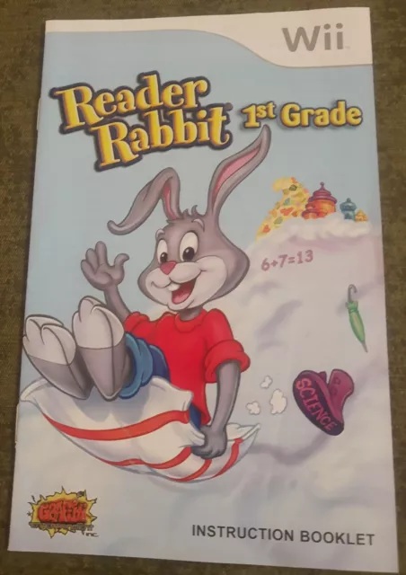 Reader Rabbit 1st Grade - ORIGINAL INSTRUCTION MANUAL ONLY - Wii - NO GAME