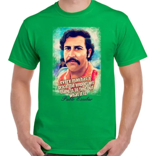 T-shirt Pablo Escobar da uomo divertente spettacolo televisivo narcos cartello droga cocaina top a prezzo 5