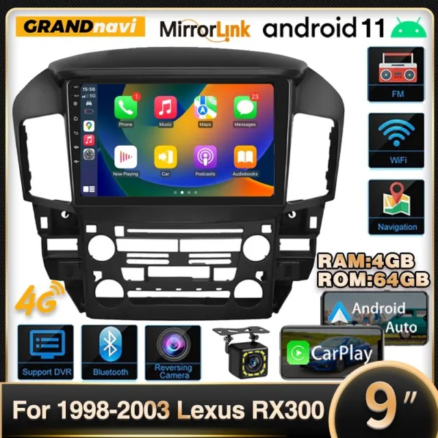 For 1998-2003 Lexus RX300 64G Android Carplay Car Stereo Radio GPS Navi w/Camera