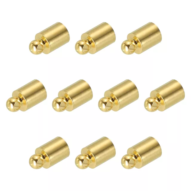 50Pcs Cord End Caps, 4.6mm Brass for Jewelry Making 9mm Length Gold