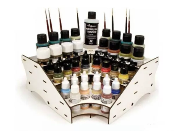 Wooden Storage Rack Stand 74 Holds Acrylic Paint Bottle Model
