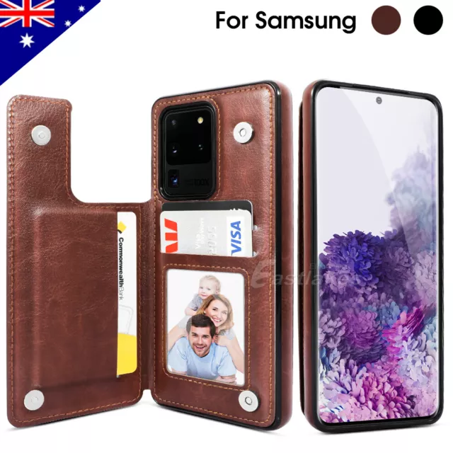 For Samsung S20 FE S21 S22 S23 Ultra Leather Stand Flip Wallet Case Magnet Cover