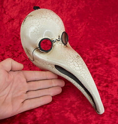 Mask Doctor of The Plague Miniature - White Crackle - Carnival from Venice 643