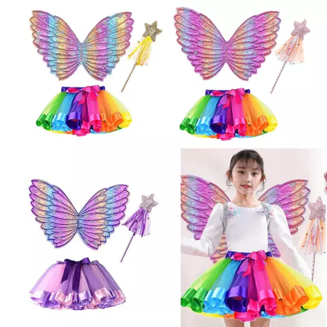 Girls Butterfly Wing Costume Fancy Dress up Fairy Princess