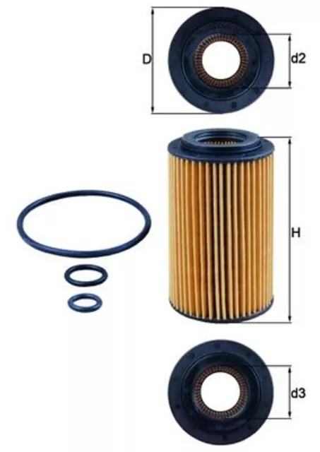 Ölfilter MAHLE OX 153/7D2 Filtereinsatz für MERCEDES ROVER JEEP INFINITI DODGE 5