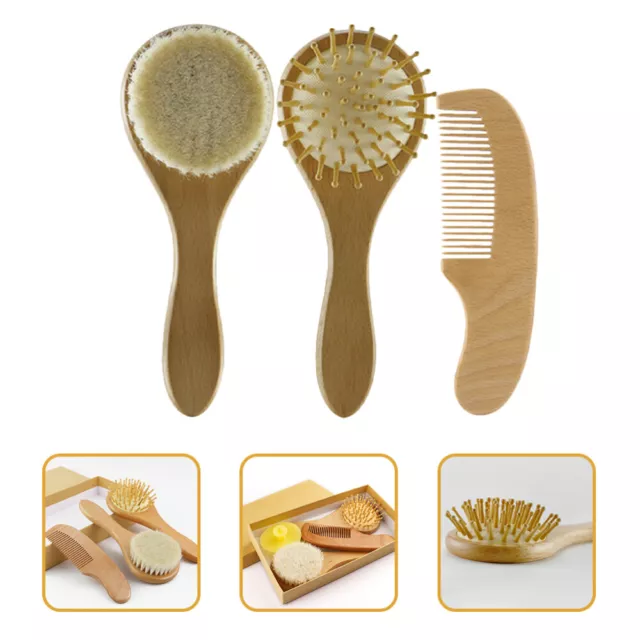 Wool Brush Set Beech Baby Hair Comb Folding Beach Chair Suits for Kids 3