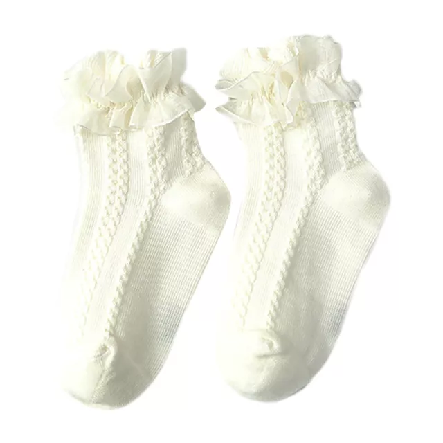 1 Pair Lace Socks Easy-cleaning Comfortable Soft Sock White Socks Cartoon