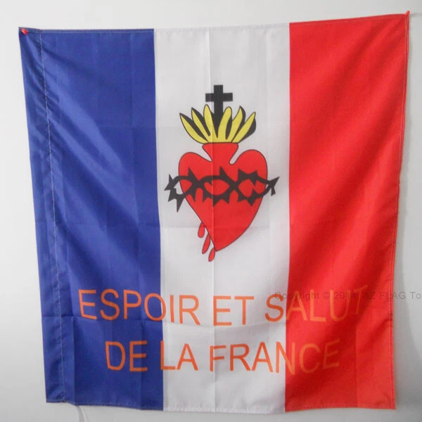 Drapeau Armoiries De La Vendée 45x30cm - Pavillon Vendéen Catholique AZ FLAG