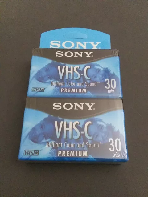 Sony TC-30VHGL Premium 30min VHS-C Blank Tapes 2 Pack Brilliant Color NEW