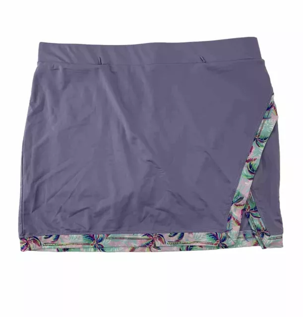 Stella Parker Golf Tennis Women’s Sz XL Purple Skirt Skort Floral Trim Pockets