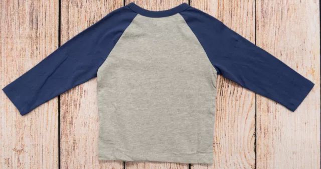 Boys 2 Yr T-Shirt Long Sleeve Baseball Baby GAP NWT Gray/Blue -855085 (5bh22) 3