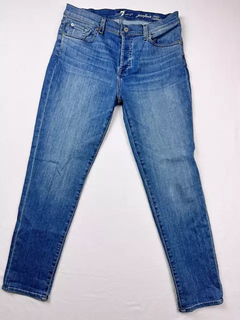 7 For All Mankind Skinny Womens Jeans (size 28) Light Blue Boyfriend * read