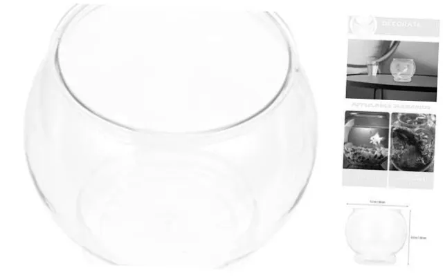 3 Gallon Fish Tank, Plastic Goldfish Bowl, Terrarium Glass Fish 18X18X16CM
