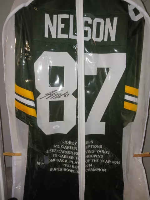 Jordy Nelson Autographed Green Custom Stat Jersey Greenbay Packers