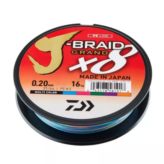 Daiwa J-Braid Grand X8 multicolor 150 m Schnur Angelschnur geflochten